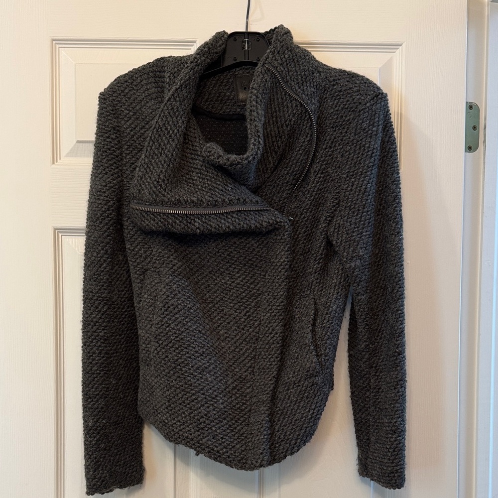Blank NYC Charcoal Knit Moto Style Jacket